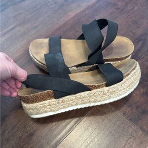 Steve Madden Black Espadrille Sandals